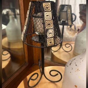 Black Wire Candle Holder with Spiral Design